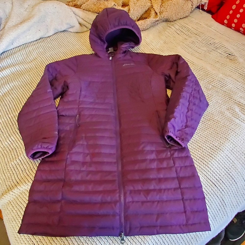 Eddie Bauer Women's Amethyst Microlight Traveler Down Mid-thigh Parka, Sz Small